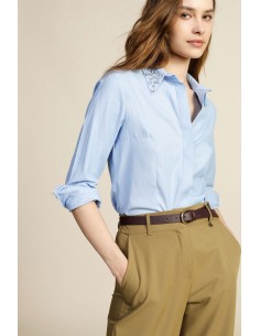 Camisa Con Colarinho Tipo Joia E Mangas Compridas Dixie