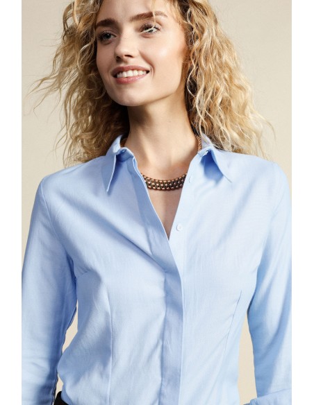 Camisa com Colarinho Clássico e Botões Escondidos Dixie