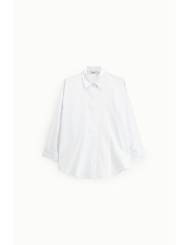 Camisa Ampla Com Gola Clássica E Mangas 3/4 Dixie