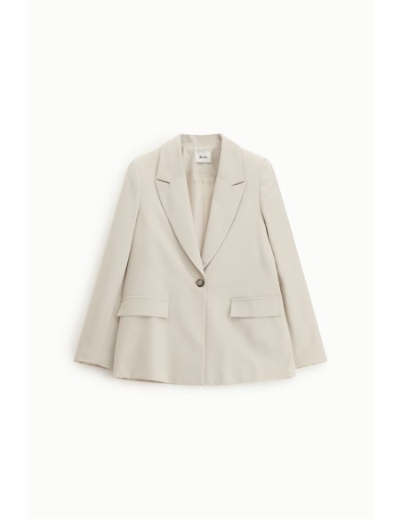Blazer De Um Só Peito Com Bolsos De Aba Dixie
