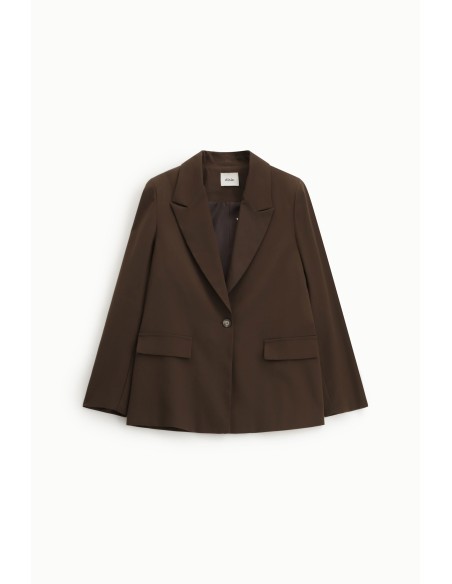 Blazer de abotoamento simples com bolsos de aba Dixie