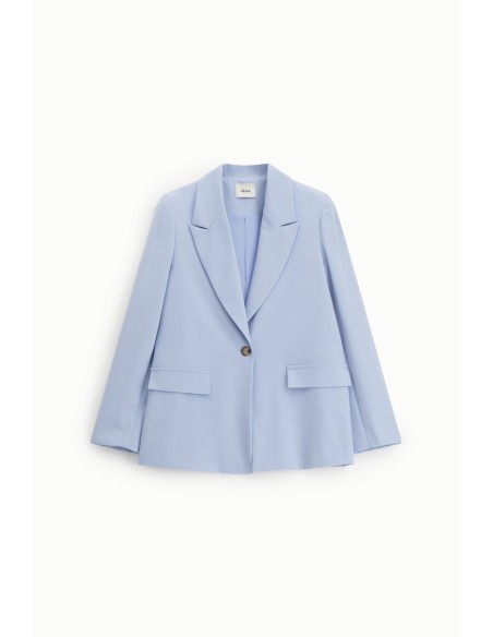 Blazer de Um Só Peito com Bolsos de Aba Dixie