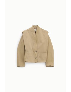 Blazer Curto com Bolso Duplo e Fecho de Dois Botões Dixie