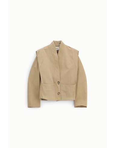 Blazer Curto com Bolso Duplo e Fecho de Dois Botões Dixie