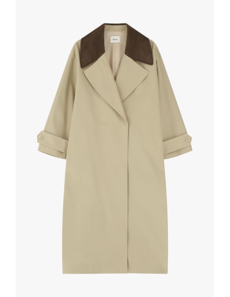 Trench longo com detalhes em contraste Dixie