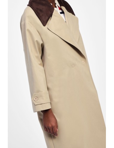 Trench comprido com detalhes em contraste Dixie