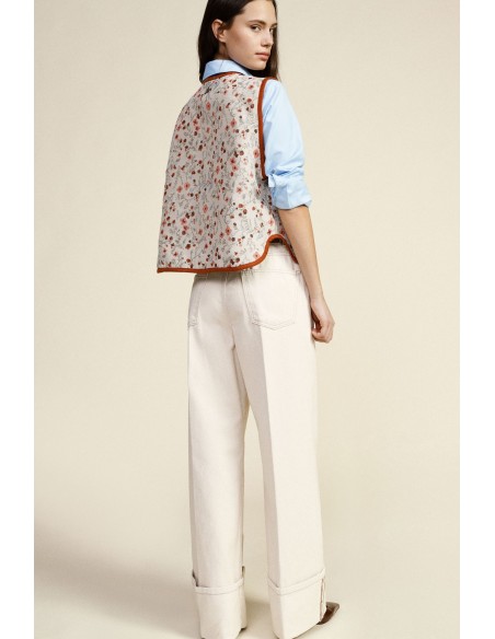 Gilet Smanicato Fantasia Floreale Con Bottoni Dixie - Vestiti Firma...