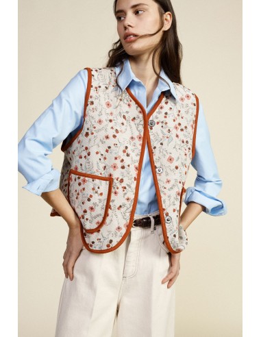 Gilet Smanicato Fantasia Floreale Con Bottoni Dixie - Vestiti Firma...