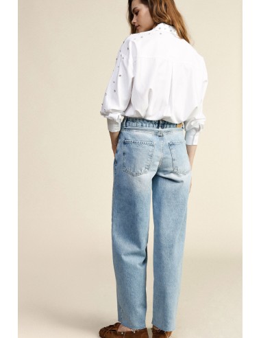 Jeans Straight-Leg Vita Alta Lavaggio Chiaro Dixie - Vestiti Firmat...