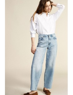 Jeans Straight-Leg Vita Alta Lavaggio Chiaro Dixie - Vestiti Firmat...