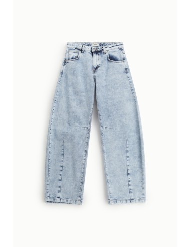 Jeans de perna larga com costuras frontais em contraste Dixie