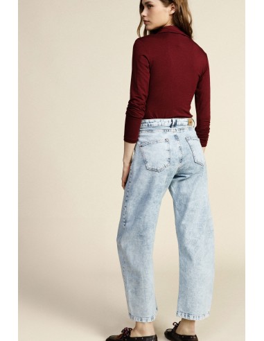 Jeans de perna larga com costuras frontais contrastantes Dixie