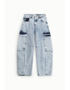 Jeans Balloon Fit com Bolsos Cargo e Cintura Dixie 2