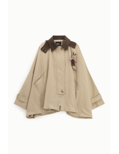 Casaco Curto Oversize Fecho de Correr Gola Contrastante Dixie 2