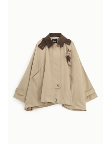 Casaco Curto Oversize Fecho de Correr Gola Contrastante Dixie