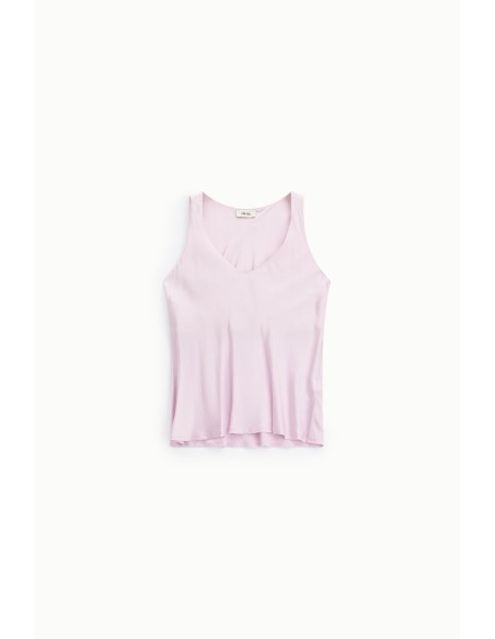 Top Decote em V Modelo Evasé Sem Mangas Dixie