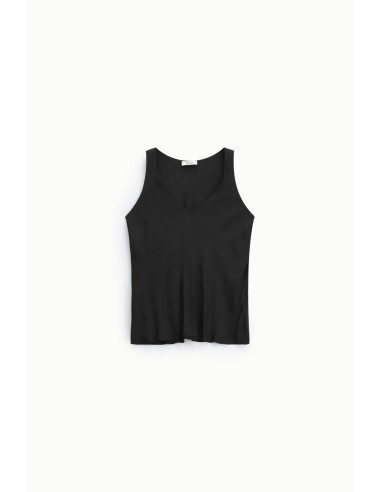 Top Decote em V Modelo Evasé Sem Mangas Dixie