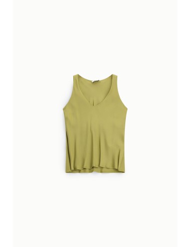 Top decote em V modelo evasé sem mangas Dixie