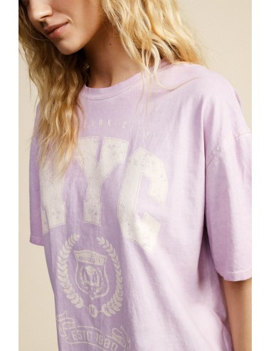 T-shirt ampla com estampa NYC e gola redonda Daily Dixie