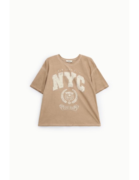 T-shirt ampla com estampa NYC e gola redonda Daily Dixie