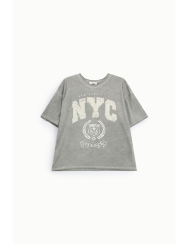 T-shirt ampla estampada NYC decote redondo Daily Dixie