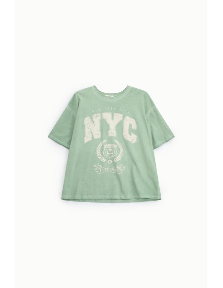 T-shirt ampla com estampa NYC e gola redonda Daily Dixie