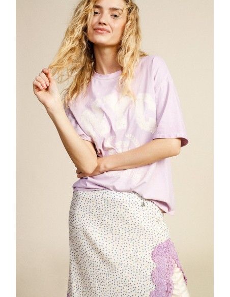 T-shirt ampla com estampa NYC, gola redonda, Daily Dixie
