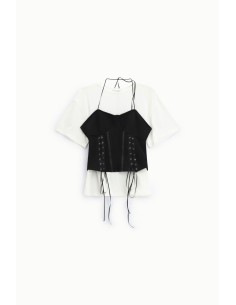 T-Shirt Maniche Corte Con Corsetto E Lacci Dixie - Vestiti Firmati ...