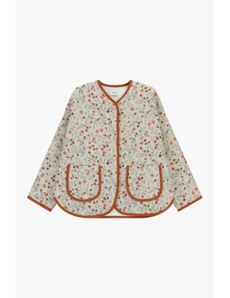 Casaco acolchoado com estampa floral e detalhes em contraste Dixie