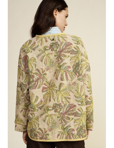 Giacca Trapuntata Stampa Foglie Tasche Applicate Dixie - Vestiti Fi...