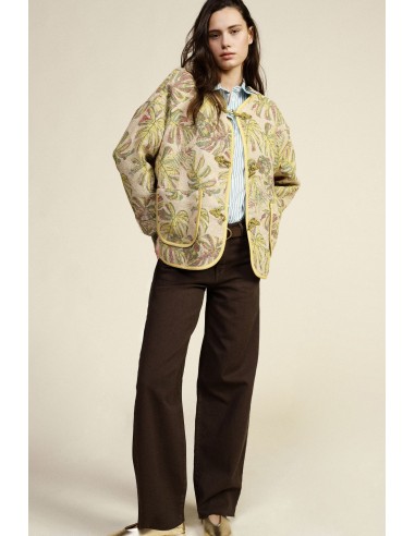 Giacca Trapuntata Stampa Foglie Tasche Applicate Dixie - Vestiti Fi...