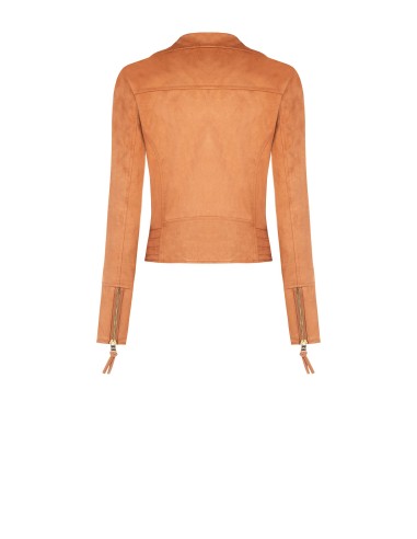 Blusão chiodo em pele sintética de efeito camurça Rinascimento