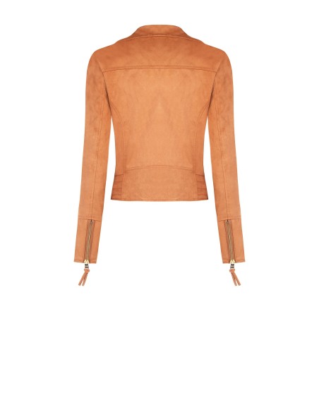 Blusão chiodo em pele sintética de efeito camurça Rinascimento