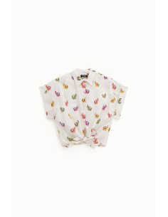 Camisa Cropped com Estampa Fantasia e Nó Frontal Dixie 2