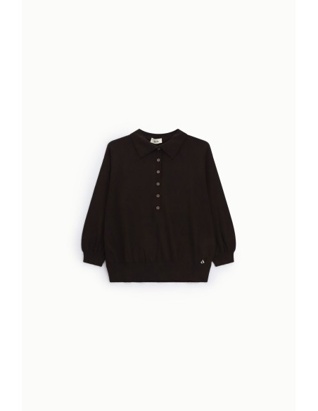 Pulôver com gola e botões frontais Dixie