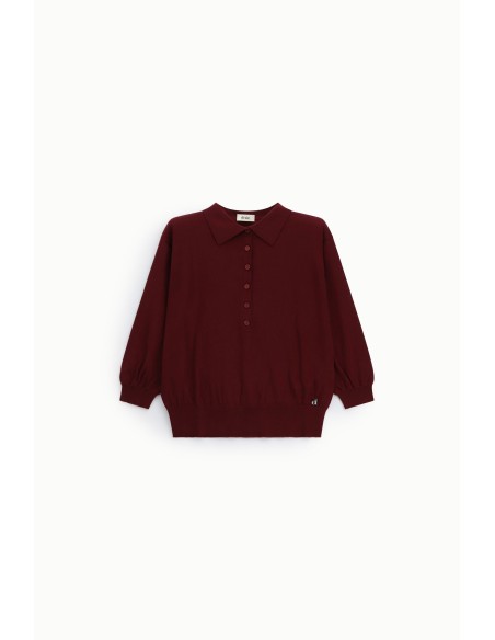 Camisola Pulôver com Gola e Botões Frontais Dixie