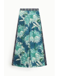 Calças Palazzo Com Flores Grandes Dixie