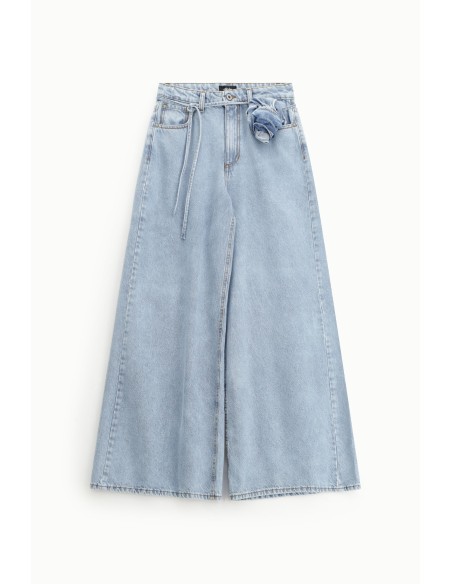Jeans de perna larga com cinto coordenado Dixie