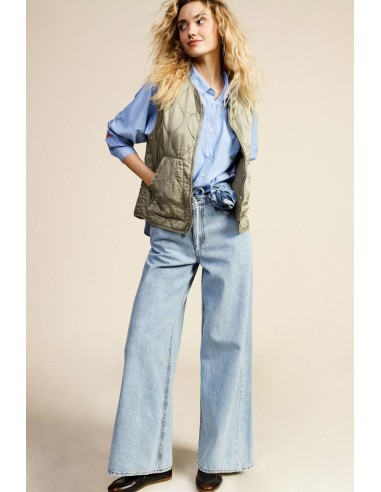 Jeans de perna larga com cinto coordenado Dixie