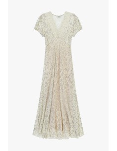 Abito Lungo Stampa Micro Pois Scollo A V Dixie - Vestiti Firmati Li... 2
