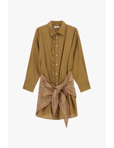 Vestido Curto às Riscas com Cinto de Laço Dixie 2