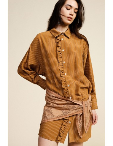 Vestido Curto às Riscas com Cinto de Laço Dixie