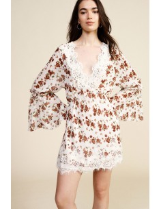 Abito Corto Floreale Con Maniche Svasate Dixie - Vestiti Firmati Li...