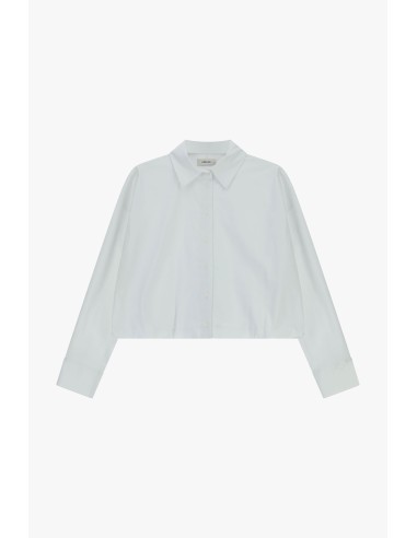 Camisa Cropped com Mangas Compridas e Colarinho Clássico Dixie