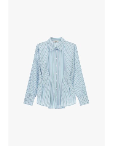 Camisa às riscas com mangas compridas e abotoamento frontal Dixie