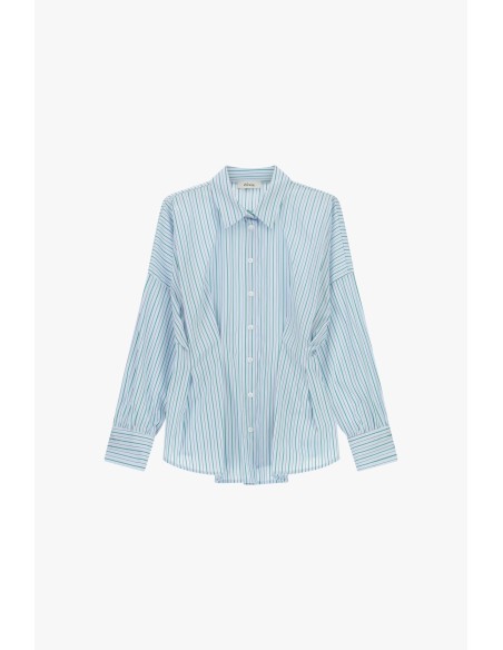 Camisa às riscas com mangas compridas e abotoamento frontal Dixie