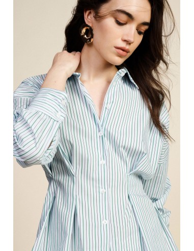 Camisa às Riscas com Mangas Compridas e Fecho de Botões Frontal Dixie