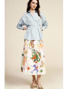 Gonna Con Fantasia Vivace A Pieghe Dixie - Vestiti Firmati Life Smiles