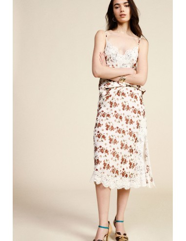 Gonna Midi Floreale Con Bordo In Pizzo Dixie - Vestiti Firmati Life...