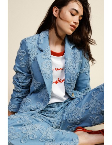 Denim Jacket Con Ricami Floreali E Tasche Frontali Dixie - Vestiti ...